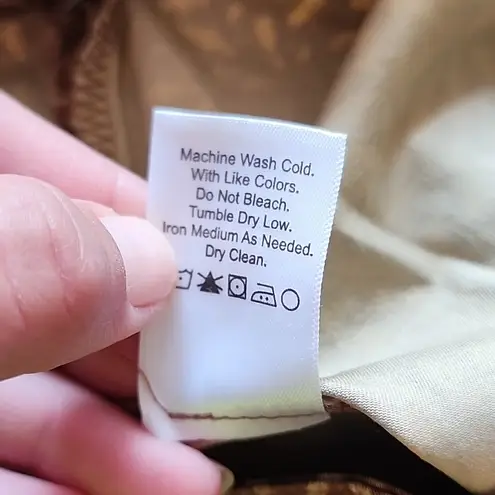 Coldwater Creek Brown & Cream Mosaic Print Flat Front Crops Size 4