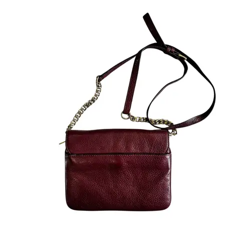 Michael Kors Crossbody Shoulder Bag Leather Burgundy Chain Strap 9x7