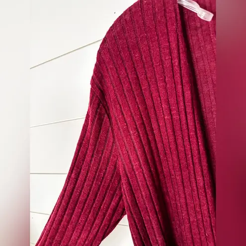 Nine West  Women’s Burgundy Rib Knit Duster Cardigan Sweater, NWT, Small MSRP $40