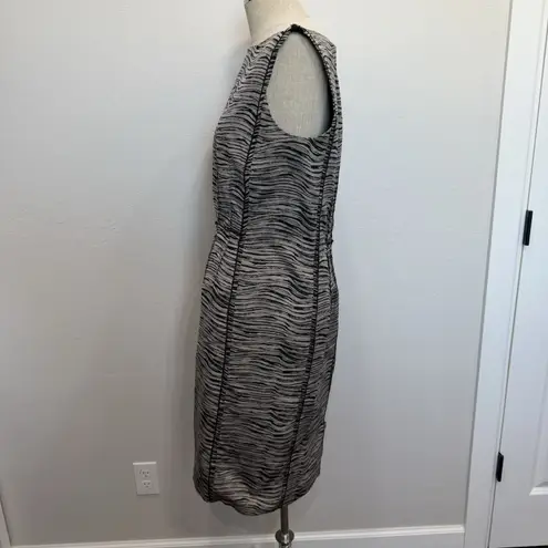 Lafayette 148 Sz 12 Dress Sheath Pencil Animal Print Sleeveless Career Work Tan