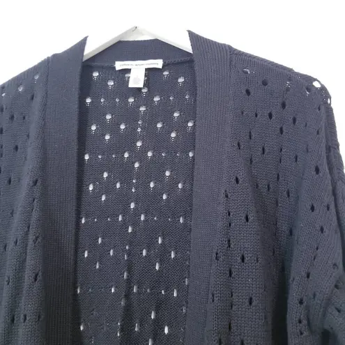 autumn cashmere Cotton by Knit Cardigan with Pockets