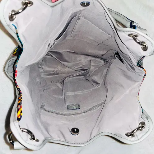 PLUM Tropical Print Hobo Slouch Bag Red