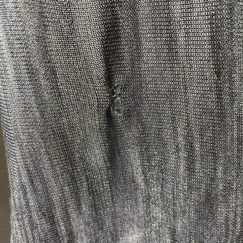 Halston Heritage Pewter Metallic Knit Boat Neck Sweater Size Large Silver