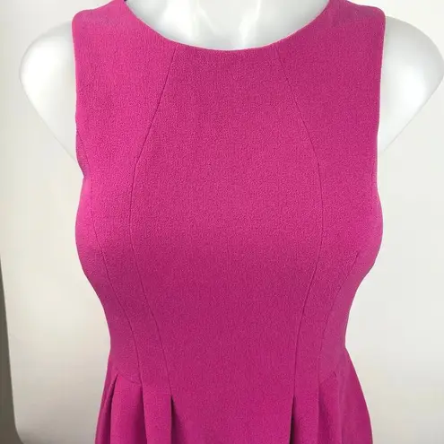 H&M  Pink Sleeveless Crewneck Pleated Fit & Flare Knee Length Casual Dress Sz 4