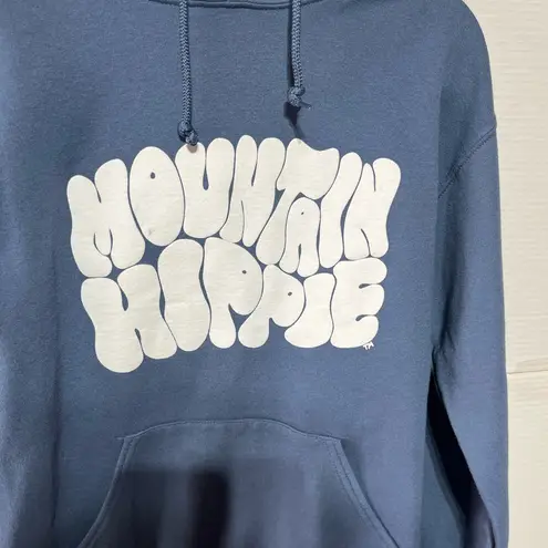 Jerzees  NULAND MOUNTAIN HIPPIE (S) HOODIE SLATE‎ BLUE FRONT POCKET PRE-OWNED