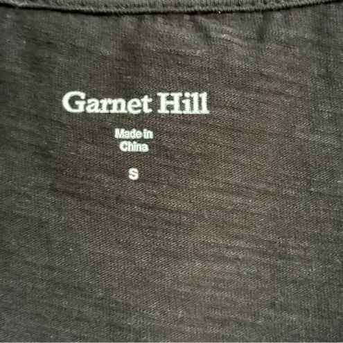 Garnet Hill  Black Cotton and Silk High Low Tank Top Size Small