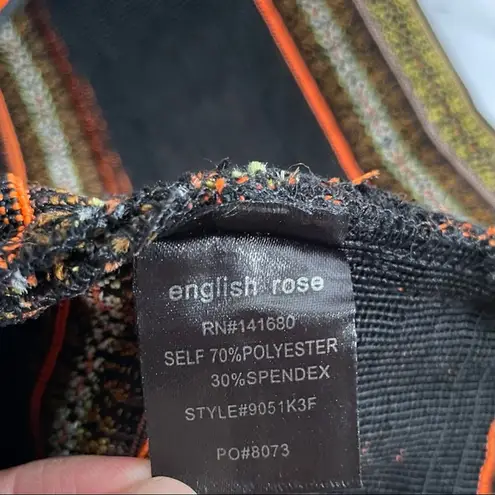 English Rose New Frayed Fringe Embroidered Striped Bandage Mini Skirt