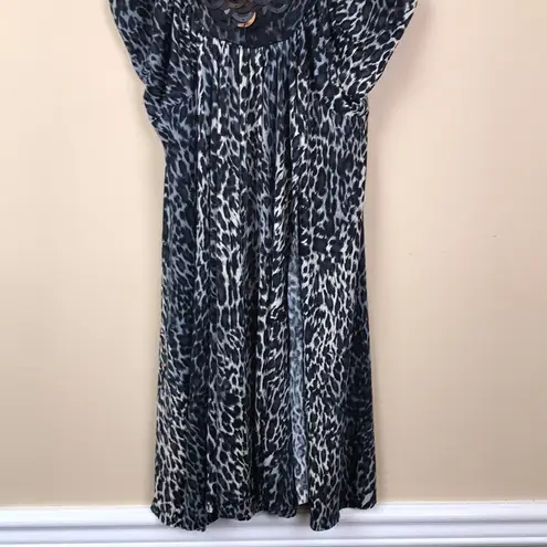 Baby Phat VTG Y2K Women’s Cheetah Print Jewel Ring Embellished Silky Blouse