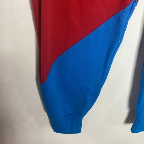 Aviator Nation Glider zip pocket joggers colorblock cherry Dresden blue size M