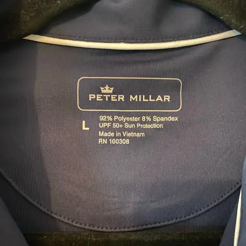 Peter Millar Navy Blue UPF 50+ Sun Protection Golf Polo Shirt Women's size Large