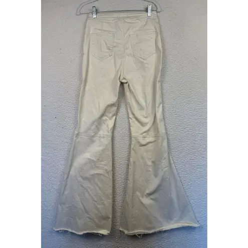 Blank Paige Flare Jeans Bell Bottoms Cream Size Large Stretch
