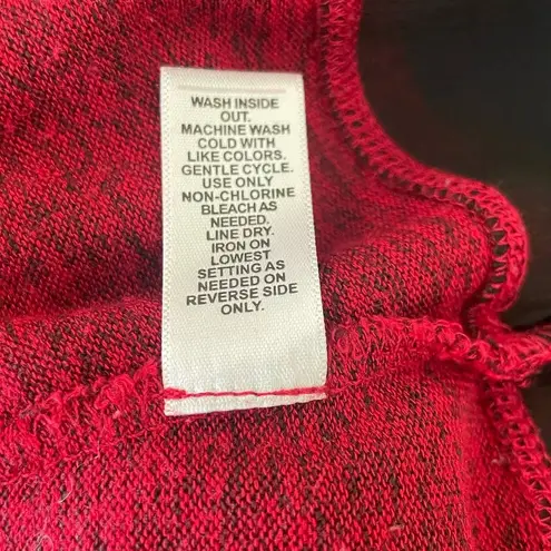 Cato  Women Top XL Red Long Sleeve Gem‎ Detail Multi Media Art To Wear Romantic