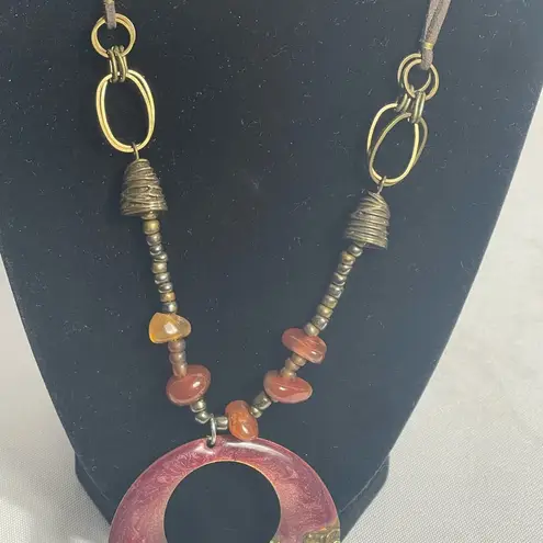 Coldwater Creek Vintage Pendant Necklace Bohemian Rare Beaded Statement Beauty