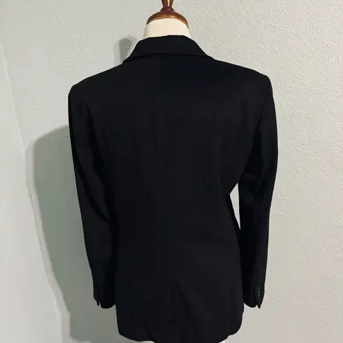 Max Mara Black Single Breasted Lapel Collar 100% Virgin Wool Blazer Sz 8 Italy