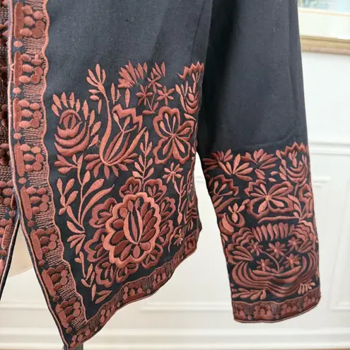 Coldwater Creek NWT Black Brown Embroidered Jacket $100 16