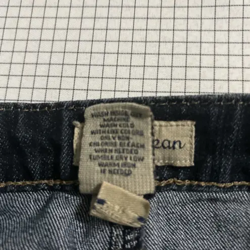 Earl Jean Denim Mini Skirt Size 4 Dark Wash Distressed Preppy Mod Biker Hippie