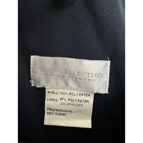 Dessy Collection Vivian Diamond Collection Chiffon Gown Style 2894 Size 18R Navy Blue