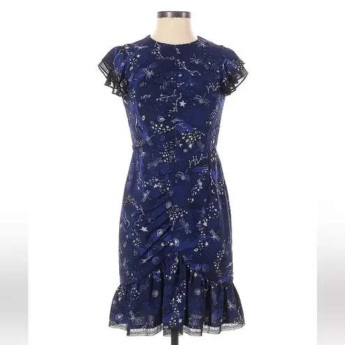 Three Floor Afterglow blue cocktail dress WOMENS SIZE 4 stars constellations