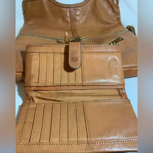 Fossil  Erin Foldover Leather Tote Crossbody Bag and matching wallet