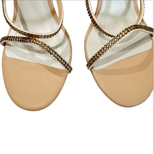 RENE CAOVILLA pink Cleo thin heeled sandals NEW Silver Size 9