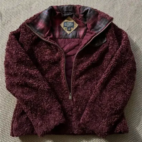 Pendleton  Women’s Fuzzy Sherpa Teddy Bear Full Zip Up Jacket Size Small