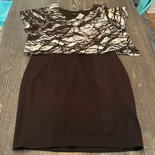 Lane Bryant  black & white dress w/ abstract print top size 20 NWT - Image 2