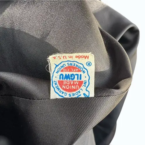 Vintage 70s/80s Karen Wool Cashmere Black Trench Coat ILGWU Union Made USA L Size L