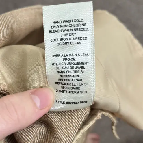 Rebecca Taylor Wool Blend Herringbone Pleated Trouser Pants Tan Size 6