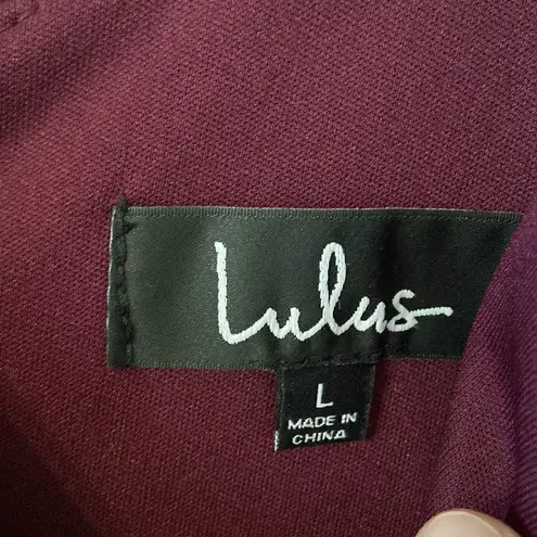 Lulus Very Elegant , worn once, tags are gone now. size L burgundy color long 59”
