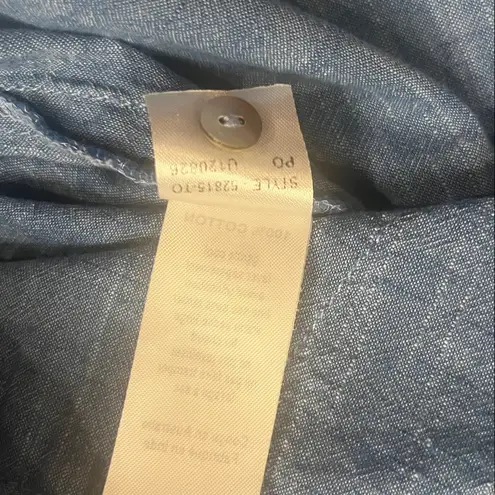 Seafolly cotton chambray tunic beach cover up split neck roll tab sleeve S