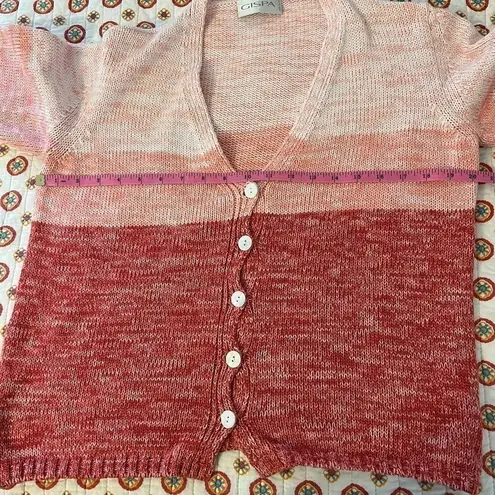 Gispa Italian Knit Pink Ombré Cardigan Tank Set Size L Size L