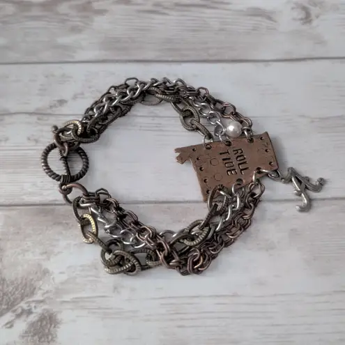 Roll Tide Alabama Mixed Metal Bracelet Bangle