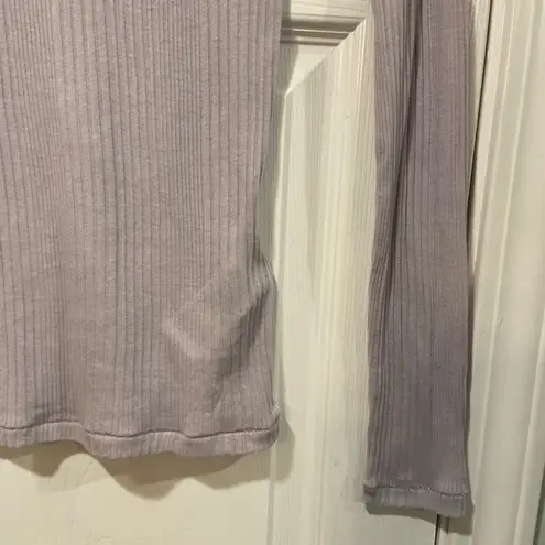 Madewell NWT  Size XXS Variegated Ribbed Crewneck Long-Sleeve Tee Dusty Lavender