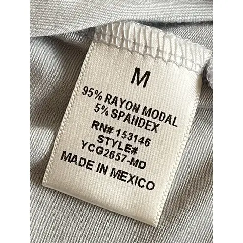 Good Luck Gem Blouse Womens M Glacier Gray V Neck Lightweight Gathered Front NWT