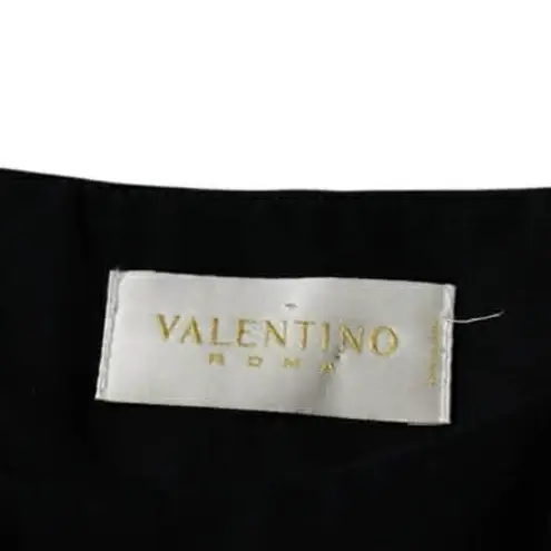 Valentino Garavani VALENTINO Roma Black Silk Tiered Ruffle Lace Trim Cocktail Dress IT 40 US 4/6