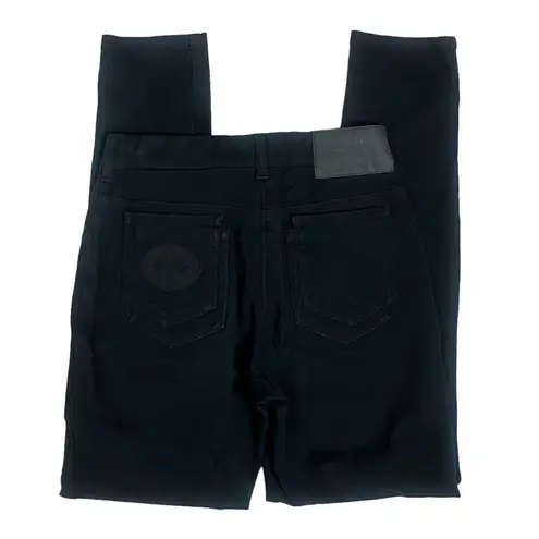 Arje Mid Rise Skinny Jeans Black Italian Fabric Cotton Womens Size 6