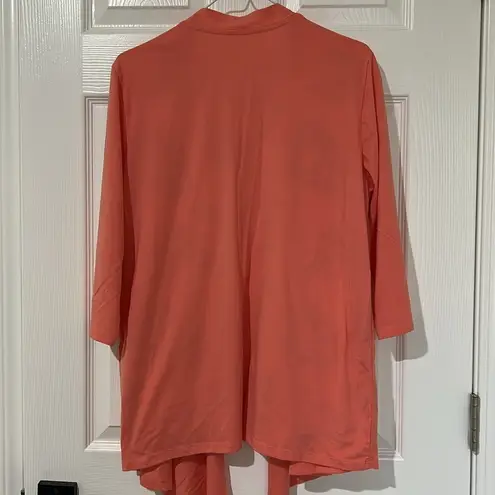 Blair  faux cardigan coral 3/4 sleeve top sz Large