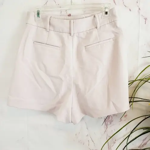 BCBGMAXAZRIA  High-Waisted Pleated Belted Light Pink Shorts