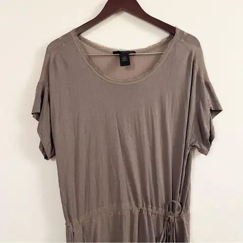 Calvin Klein Linen Blend Short Sleeves Mini Dress Lightweight Tie Waist Size S Green