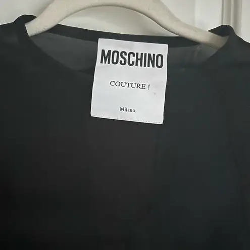 Moschino Couture Stretch Knit Sheer Paneled Top