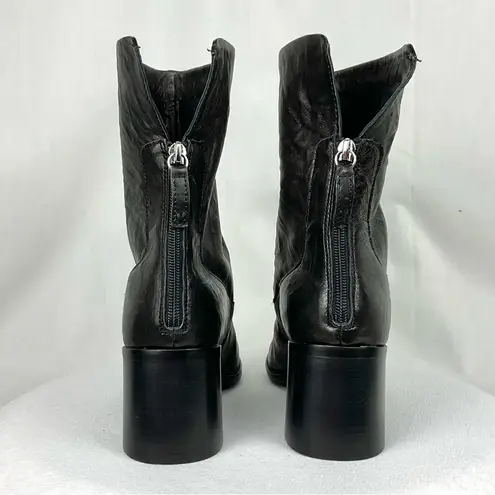 Kelsi Dagger  Island Black Boots Sz 9 New Heeled Back Zip Chunky Heel Bootie