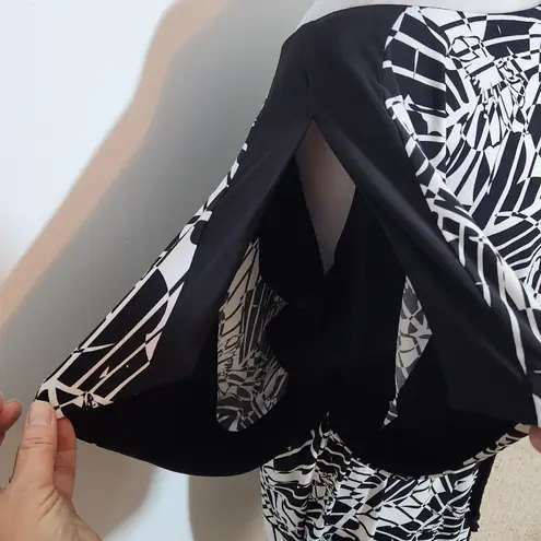 Sangria Black and White Print Dress NWT Size 14 Blouson Dress