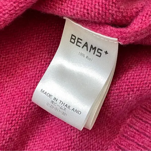 Beams Wool Sweater crewneck womens Pink (xlarge) japan classic bright basic Size XL