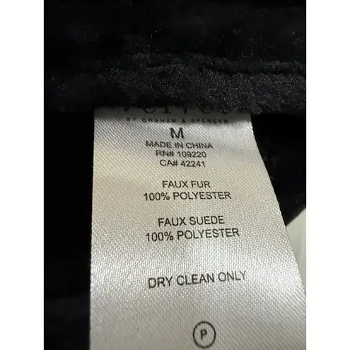 Velvet by Graham & Spencer Black Faux Suede Sherpa Fleece Lined Jacket Medium