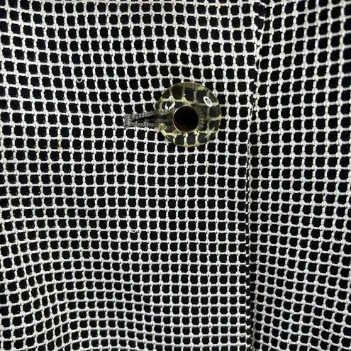 Escada Sz 36 US 6 Blazer Jacket Margaretha Ley Wool Silk Black Check One Button