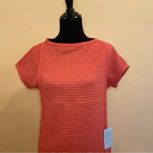 Max Studio  Baked Apple Red Solid Textured Pocket Short Sleeve Dress Size XS NWT