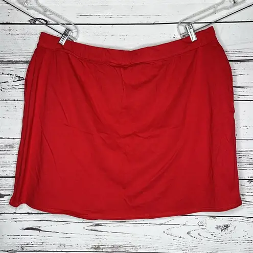 Avenue NWT Size 26/28 Red Cotton Knit Faux Wrap Skort