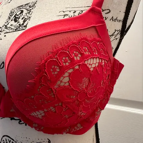 Elegant Pink Raspberry Lace Bra Red Size undefined
