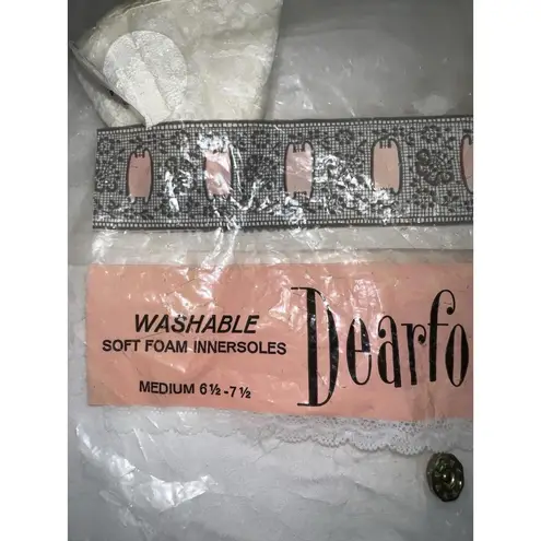 Dearfoams Vintage Lace Slippers Medium 6.5-7.5 Made in USA NWT Original Bag