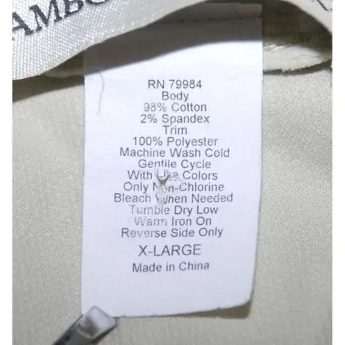 Bamboo Traders Pleated Open Front Corduroy Jacket Women SZ XL Light Green Beige